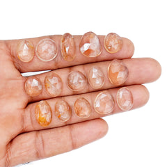 Imperial Topaz Rose Cut Gemstones | Freeform Faceted Cabs for Jewelry Making - 15 Pieces