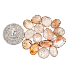 Imperial Topaz Rose Cut Gemstones | Freeform Faceted Cabs for Jewelry Making - 15 Pieces
