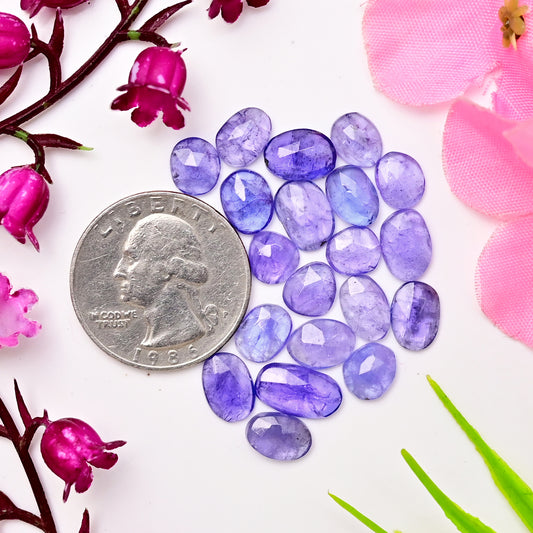 27cts Tanzanite Rosecut 7x12mm - 6x9mm Freeform Shape AA Grade Gemstone Parcel -Total 20 Pcs