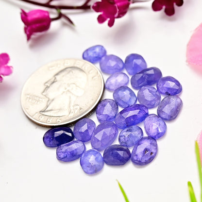 22.60cts Tanzanite Rosecut 5x9mm - 6x7mm Freeform Shape AA Grade Gemstone Parcel -Total 20 Pcs