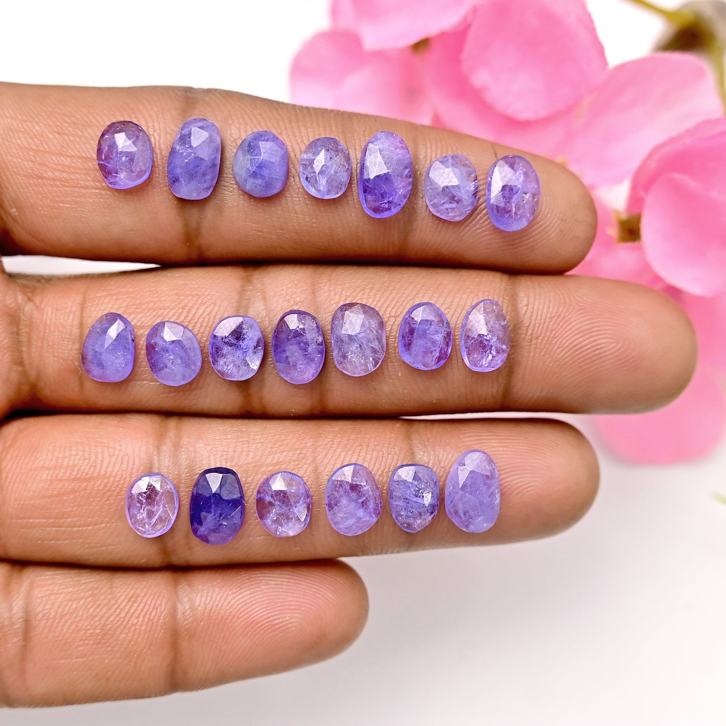 22.60cts Tanzanite Rosecut 5x9mm - 6x7mm Freeform Shape AA Grade Gemstone Parcel -Total 20 Pcs