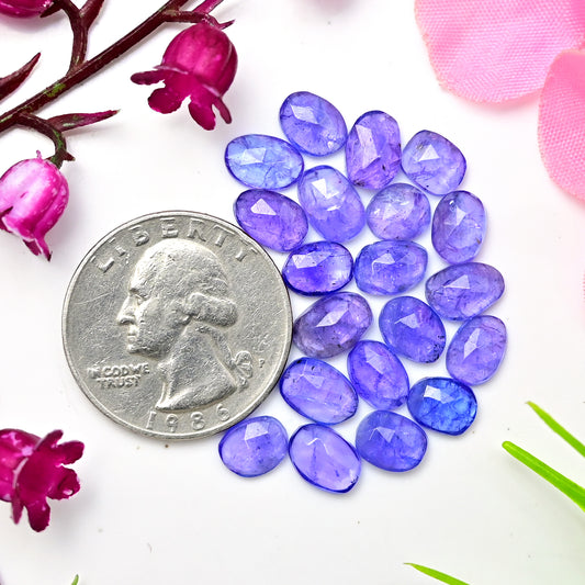 23.70cts Tanzanite Rosecut 5x8mm - 6x9mm Freeform Shape AA Grade Gemstone Parcel -Total 20 Pcs