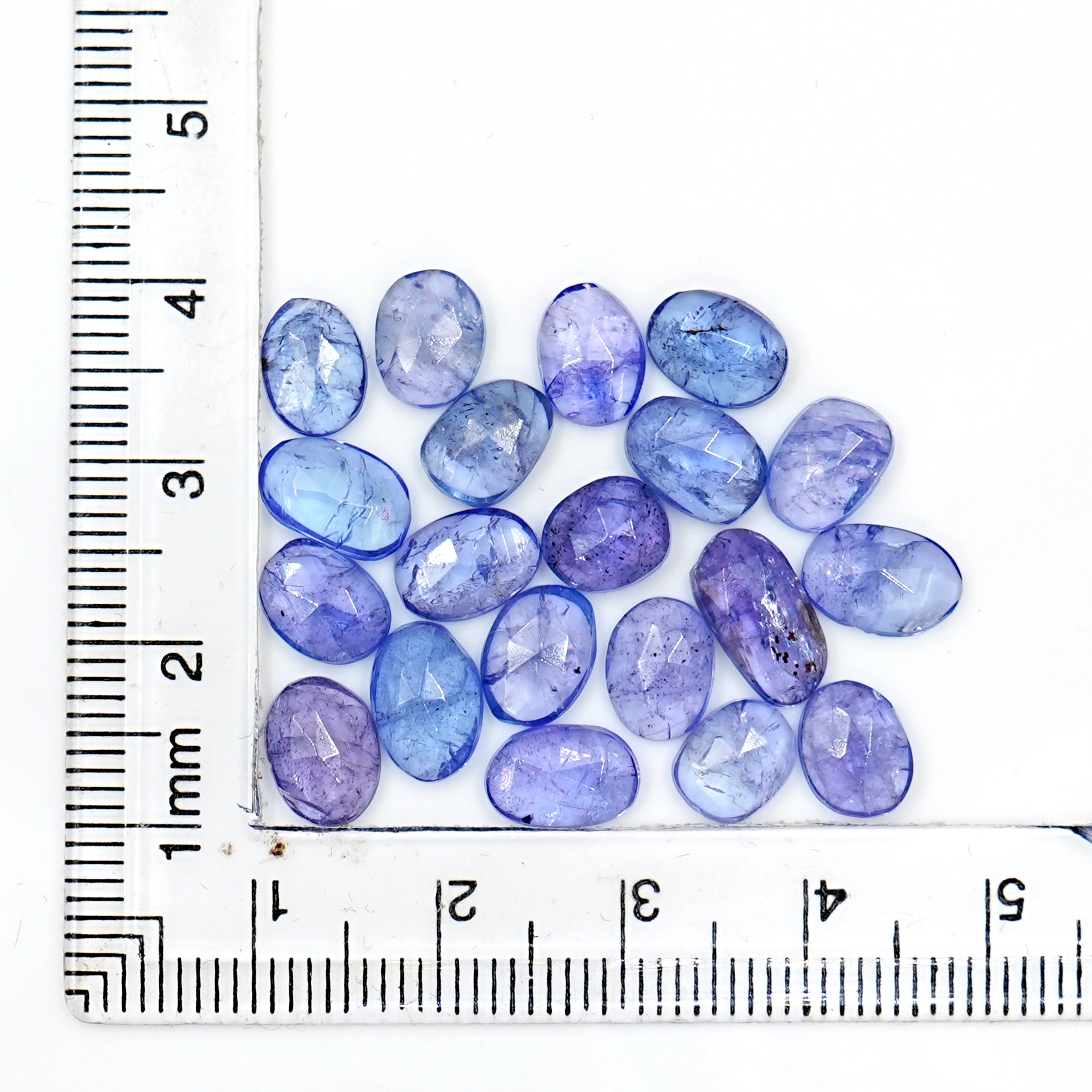 Tanzanite Rose Cut Cabochons – Freeform Flat Back Gemstones | 20 Pieces
