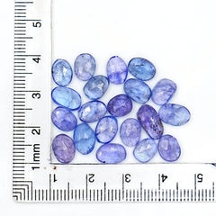 Tanzanite Rose Cut Cabochons – Freeform Flat Back Gemstones | 20 Pieces
