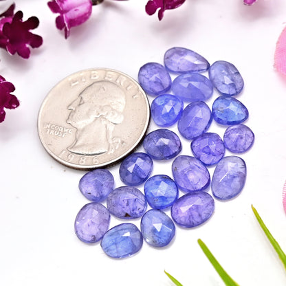 26.80cts Tanzanite Rosecut 6x10mm - 7x9mm Freeform Shape AA Grade Gemstone Parcel -Total 20 Pcs