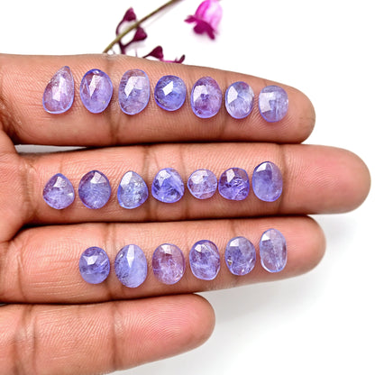 26.80cts Tanzanite Rosecut 6x10mm - 7x9mm Freeform Shape AA Grade Gemstone Parcel -Total 20 Pcs