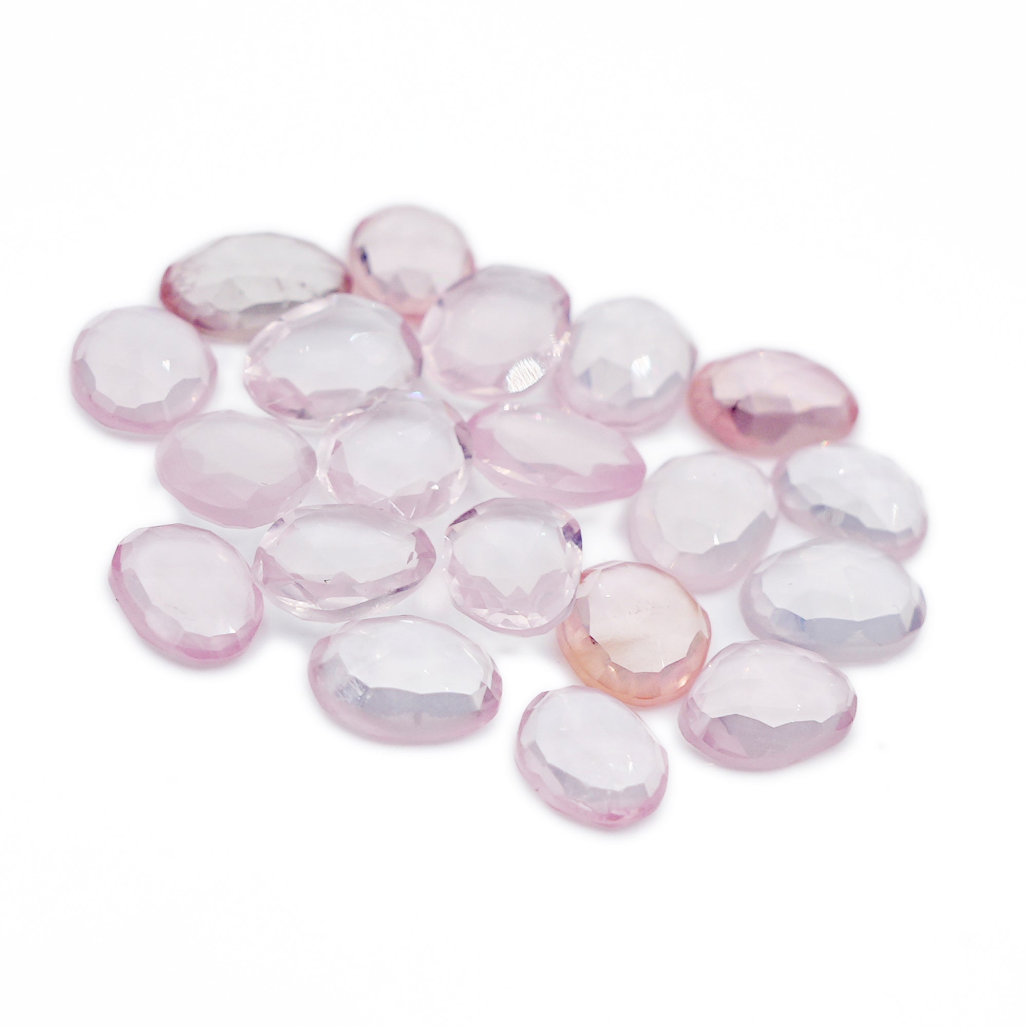 Rose Quartz Freeform Cabochons | Pink Crystal Gemstones for Jewelry Making - 20 Pices