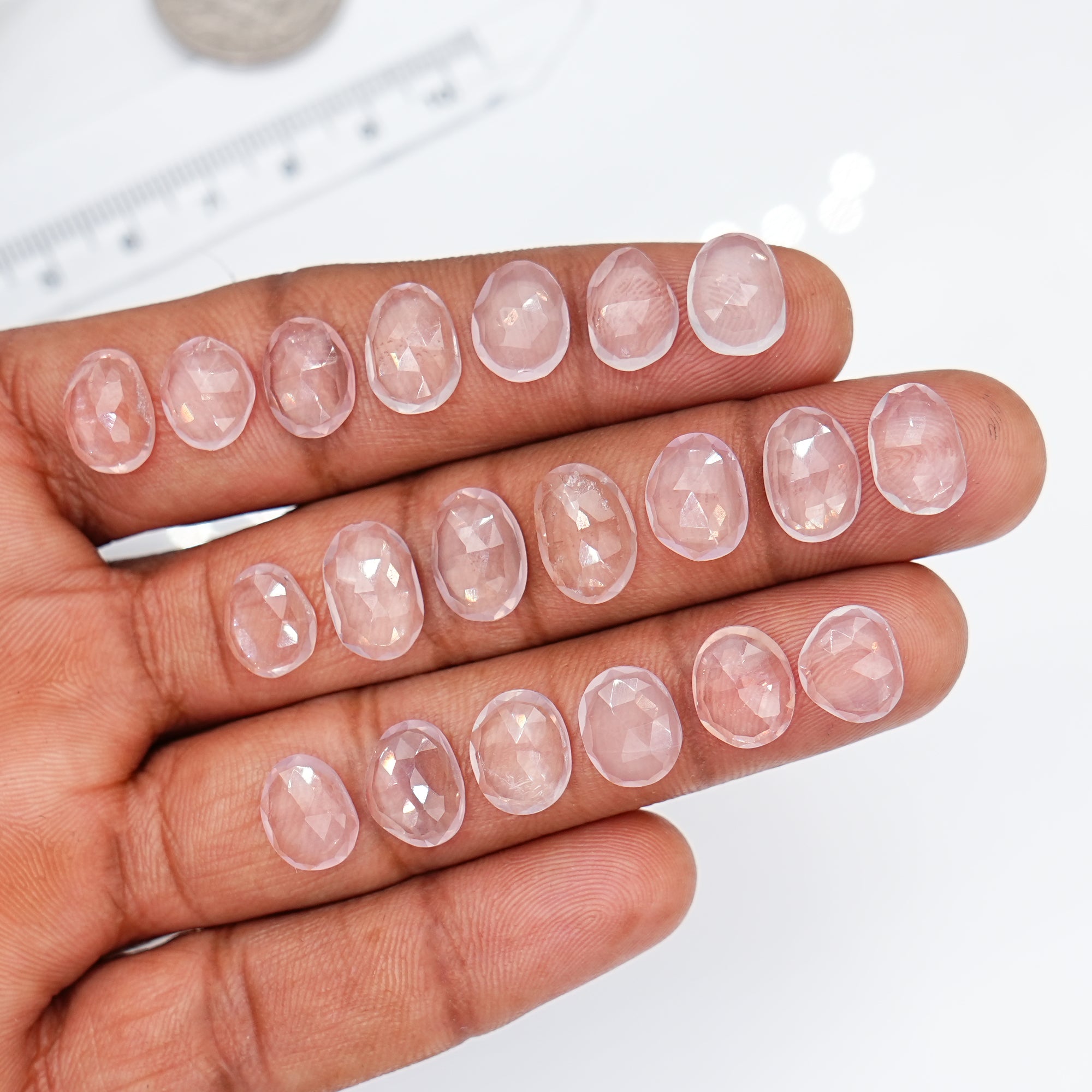 Rose Quartz Freeform Cabochons | Pink Crystal Gemstones for Jewelry Making - 20 Pices