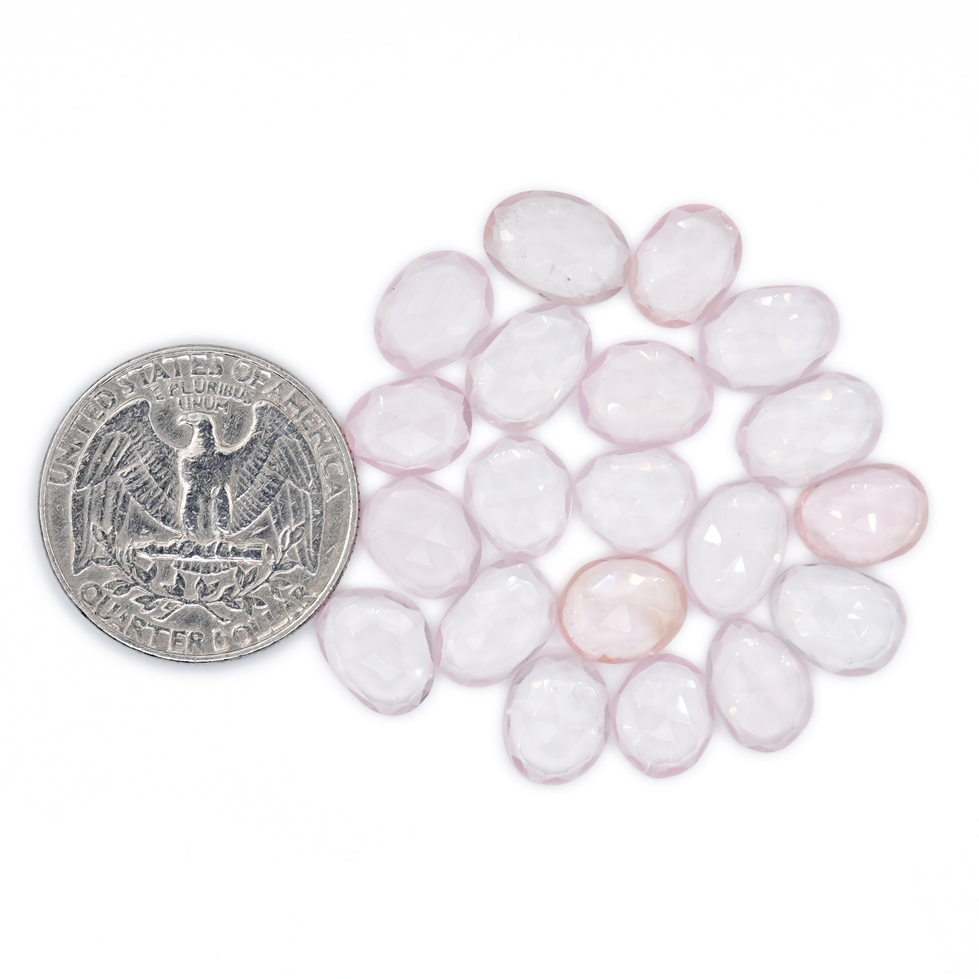 Rose Quartz Freeform Cabochons | Pink Crystal Gemstones for Jewelry Making - 20 Pices
