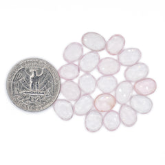 Rose Quartz Freeform Cabochons | Pink Crystal Gemstones for Jewelry Making - 20 Pices