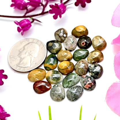 38.80 carats Ocean Jasper Freeform Shape  9x11mm - 8 x10mm AA Grade Gemstone Parcel - Total 20 Pcs