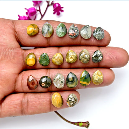 38.80 carats Ocean Jasper Freeform Shape  9x11mm - 8 x10mm AA Grade Gemstone Parcel - Total 20 Pcs