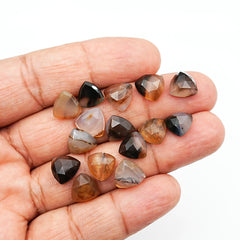 Trillion Montana Agate Rosecut Cabochon | Natural Gemstone with Unique Inclusions - 15 Pieces