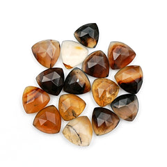 Trillion Montana Agate Rosecut Cabochon | Natural Gemstone with Unique Inclusions - 15 Pieces