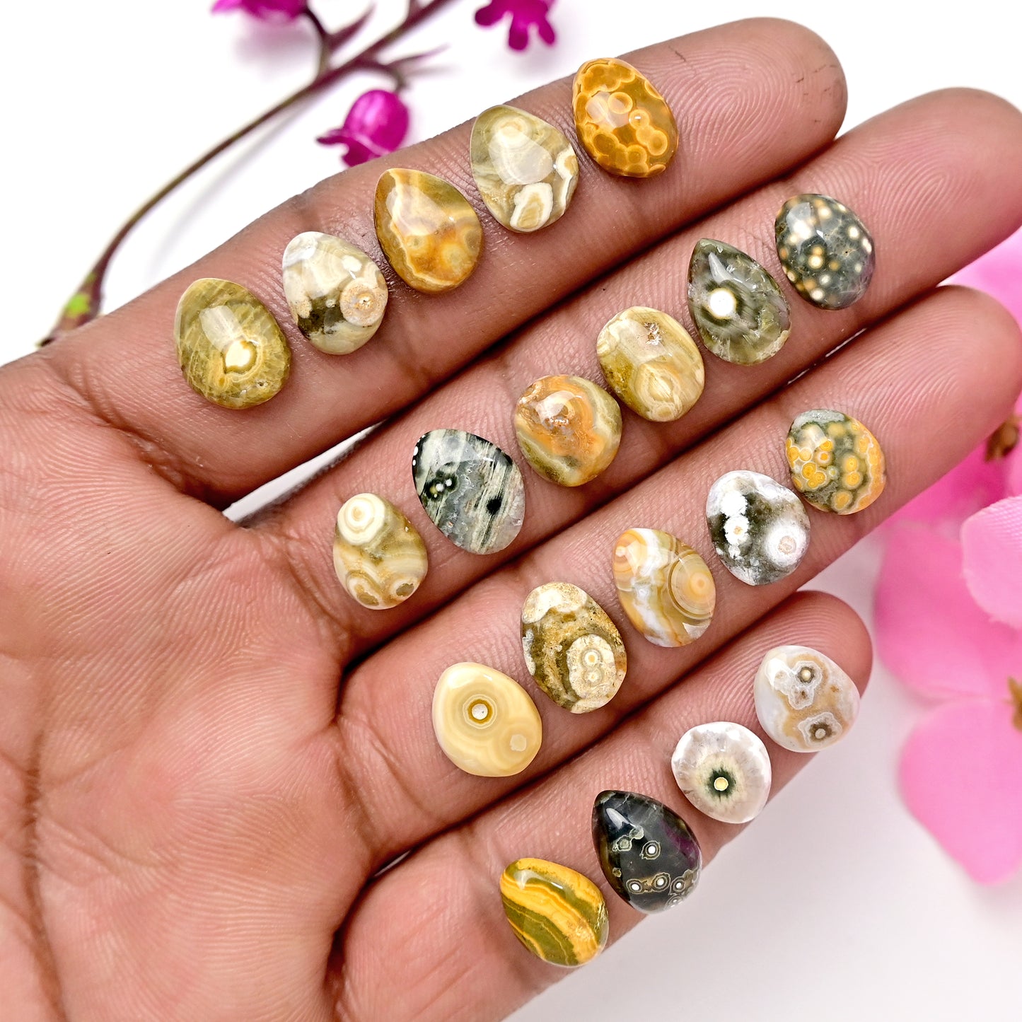 47.60 carats Ocean Jasper Freeform Shape  8x12mm - 8x10mm AA Grade Gemstone Parcel - Total 20 Pcs