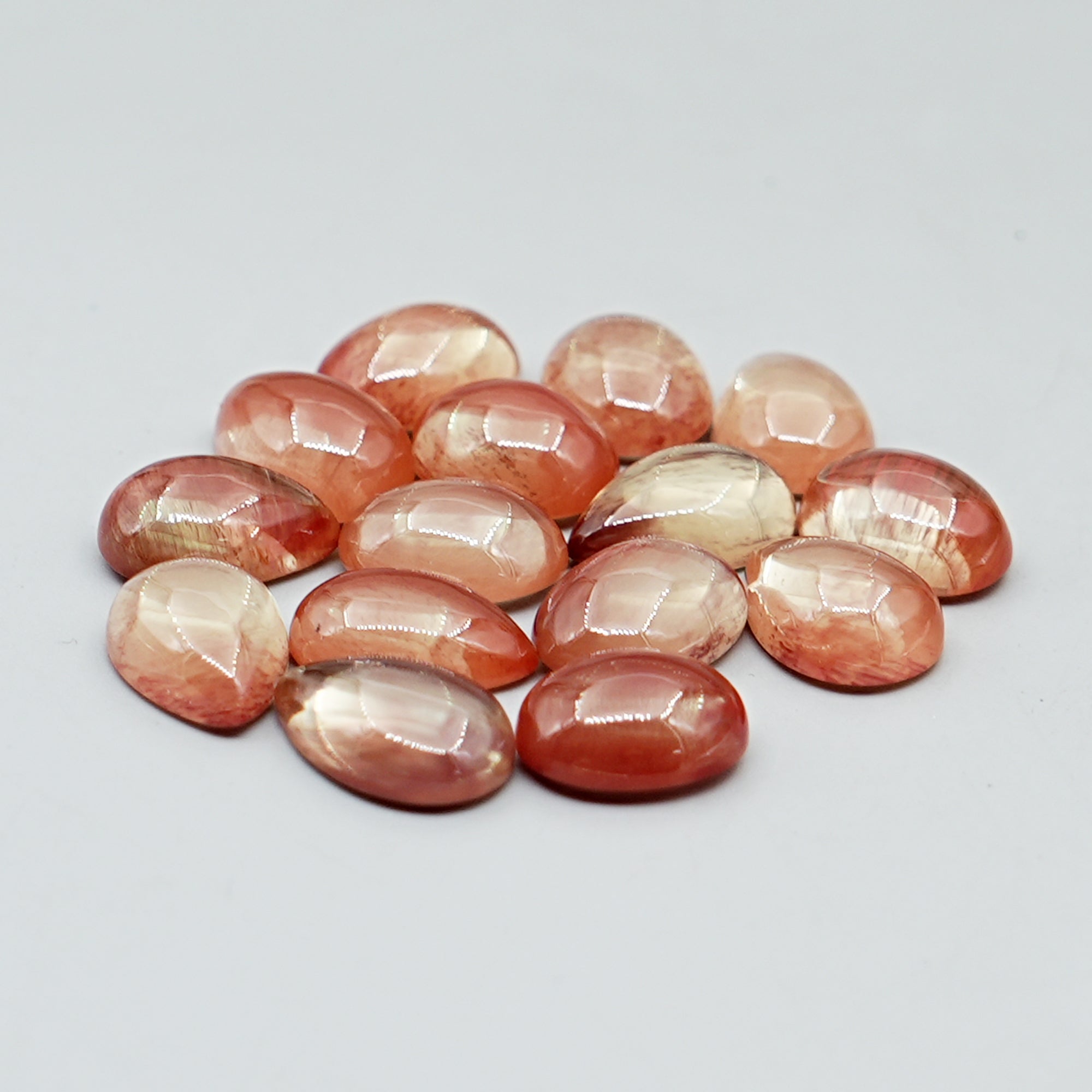 Andesine Labradorite Cabochons | Mixed Shape Smooth Cabs For Jewelry Making - 15 Pieces