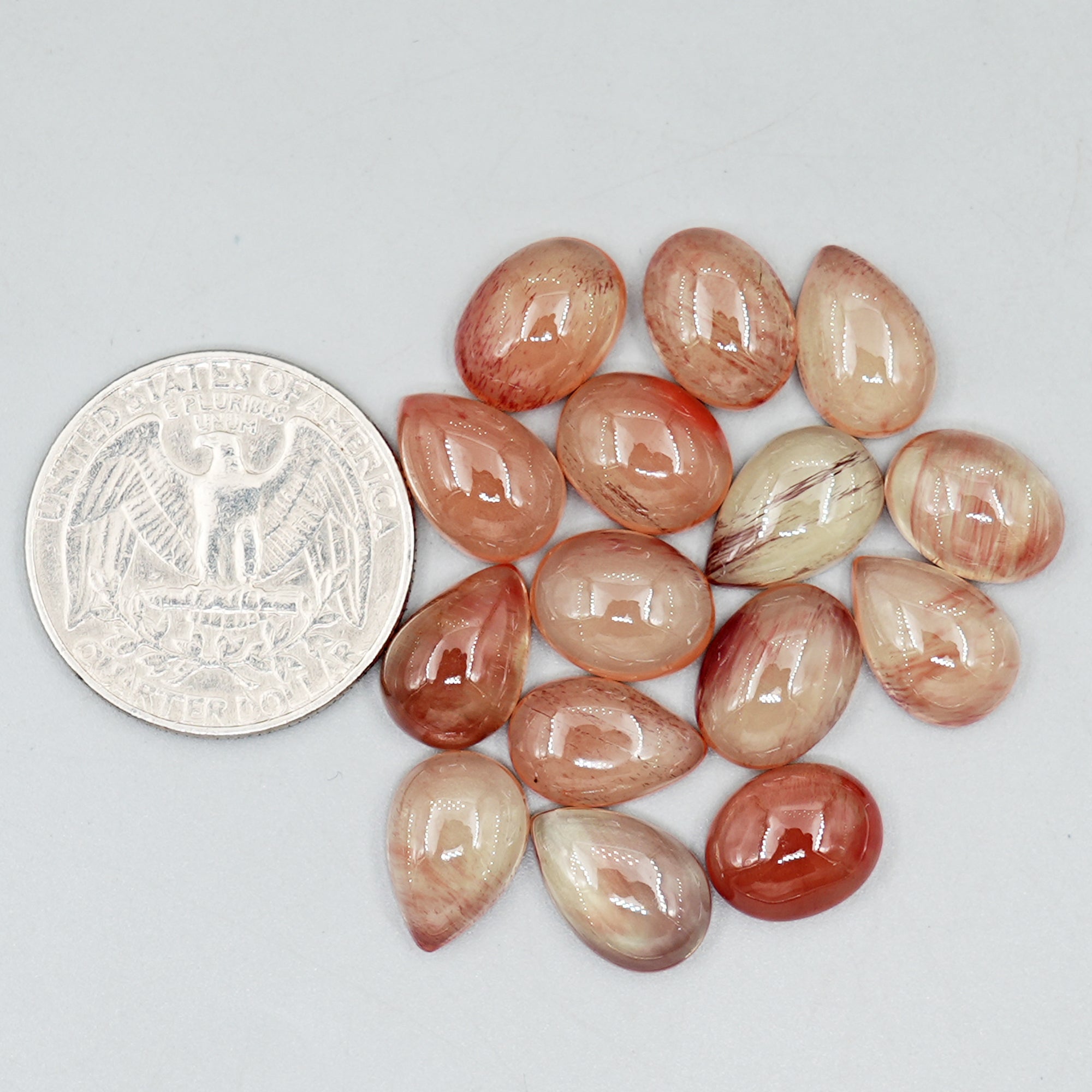 Andesine Labradorite Cabochons | Mixed Shape Smooth Cabs For Jewelry Making - 15 Pieces