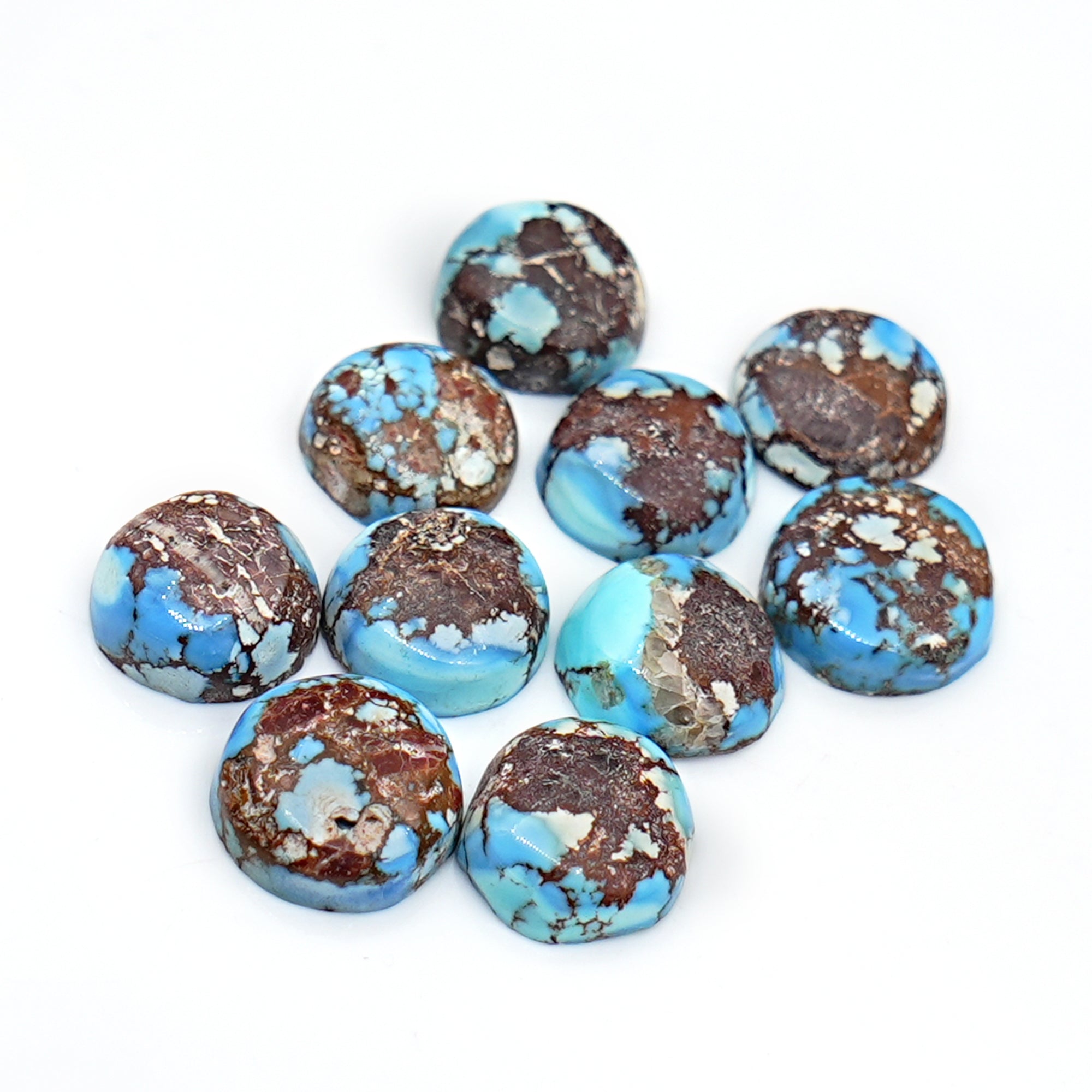 Golden Hill Turquoise Round Cabochons |  Rare Lavender-Blue Turquoise For Jewelry