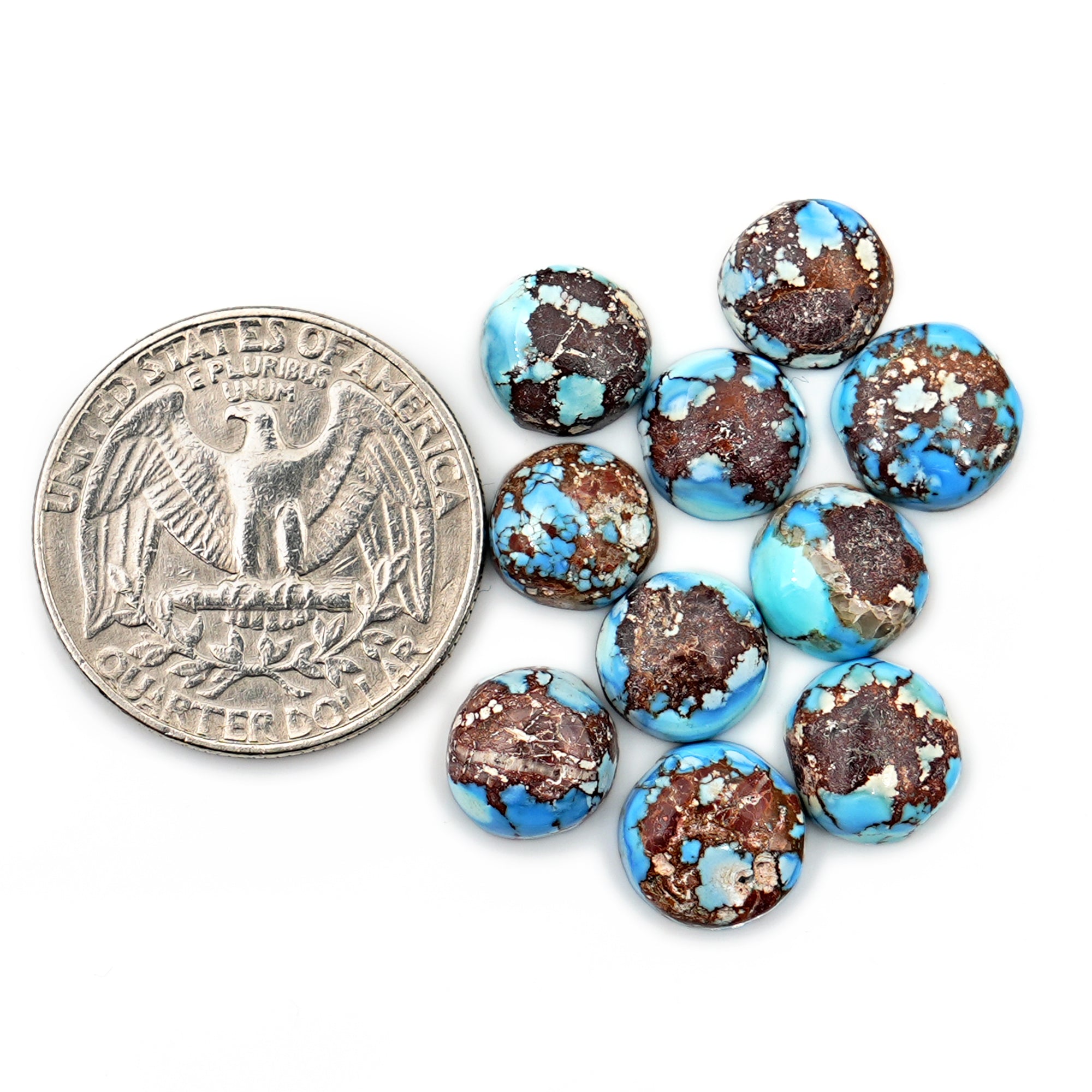 Golden Hill Turquoise Round Cabochons |  Rare Lavender-Blue Turquoise For Jewelry
