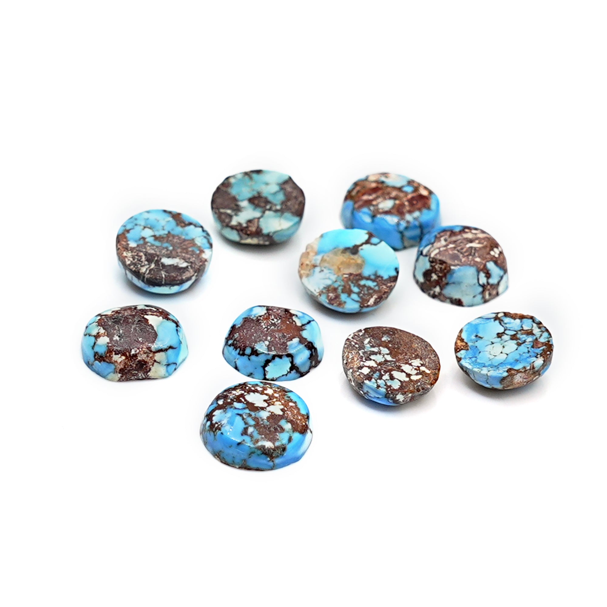 Golden Hill Turquoise Round Cabochons |  Rare Lavender-Blue Turquoise For Jewelry