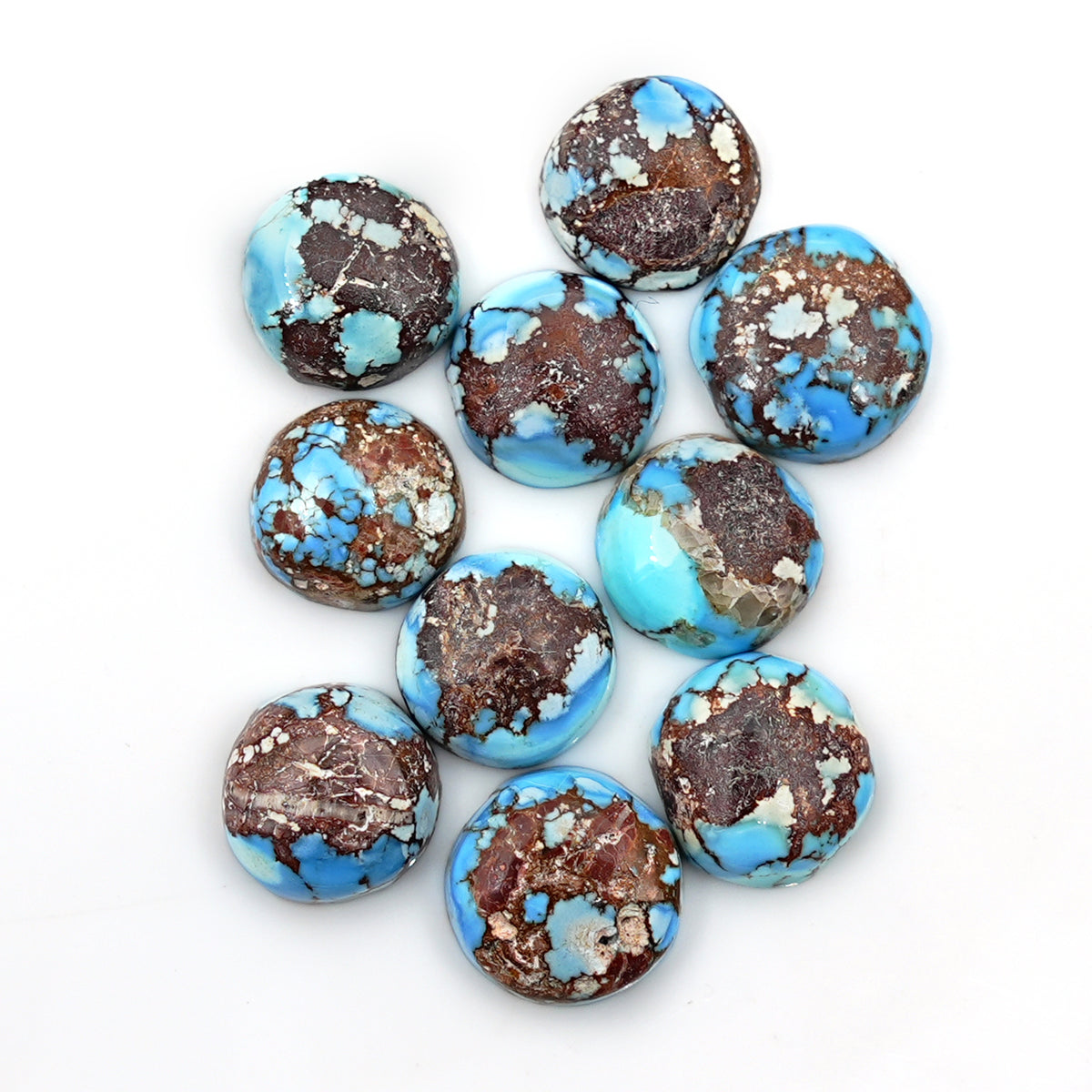 Golden Hill Turquoise Round Cabochons |  Rare Lavender-Blue Turquoise For Jewelry