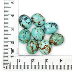 Kingman Turquoise Oval Cabochons | Blue Gemstone For Jewelry Making - 8 Pieces