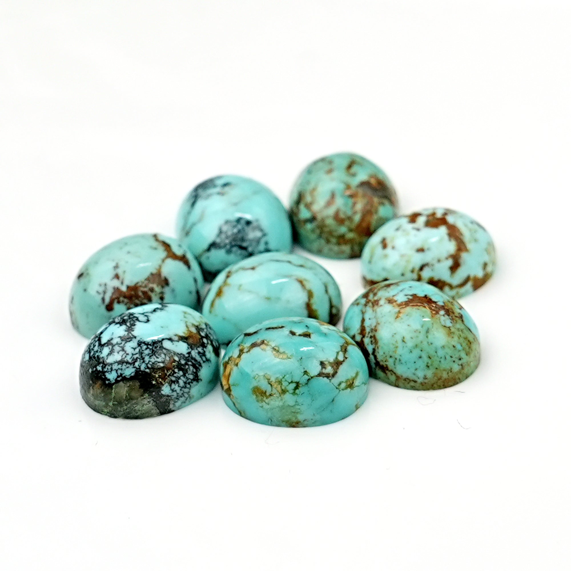 Kingman Turquoise Oval Cabochons | Blue Gemstone For Jewelry Making - 8 Pieces