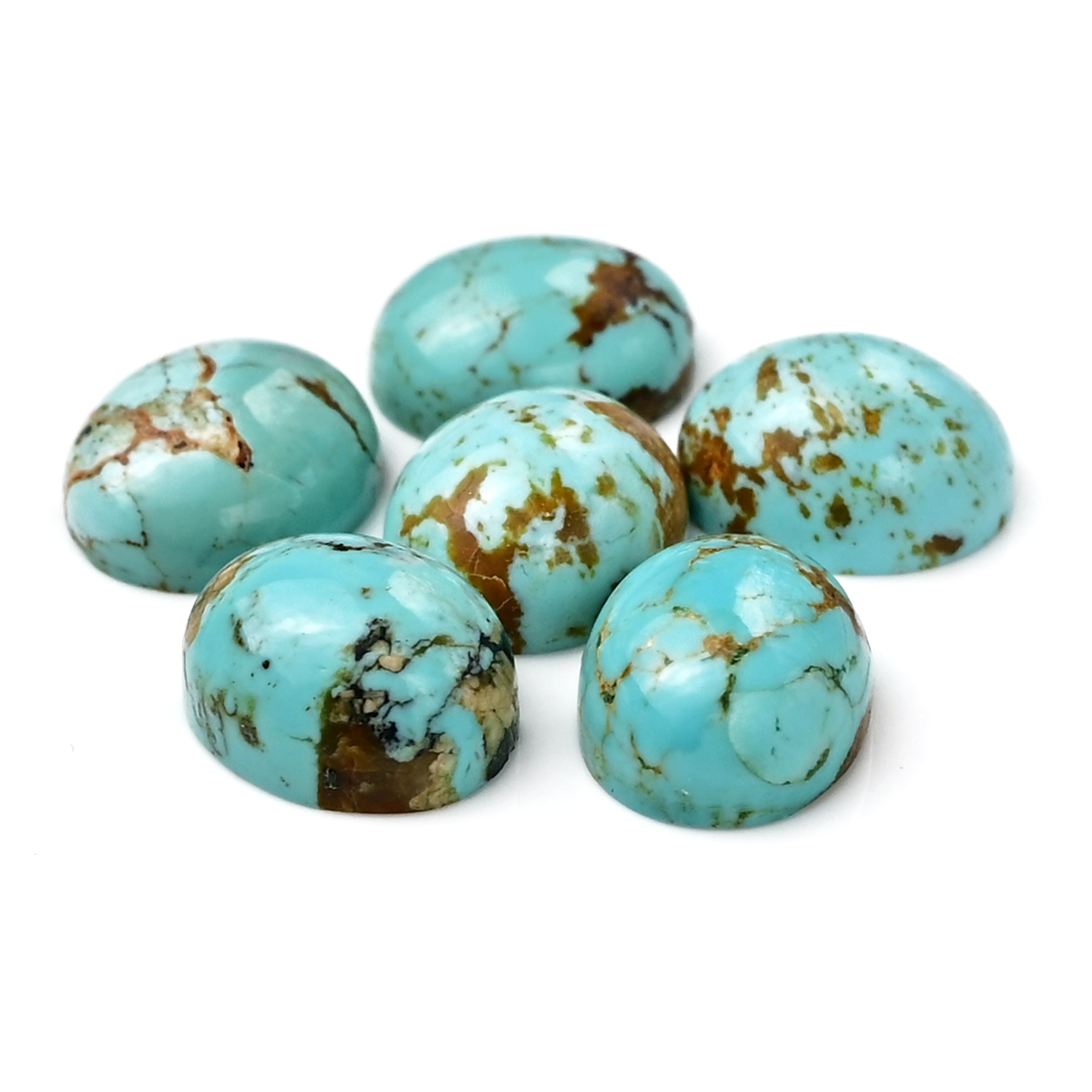 Kingman Turquoise Oval Cabochons | Blue Gemstone For Jewelry Making - 6 Pieces