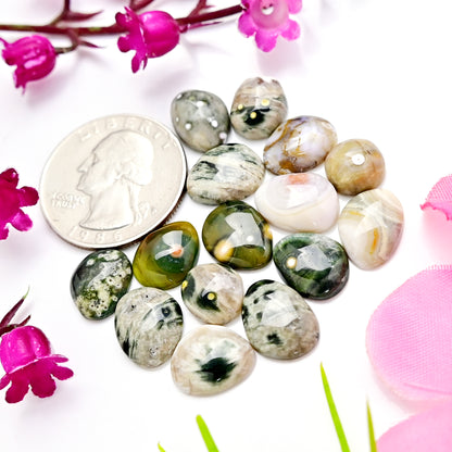 42.45carats Ocean Jasper Cabochon Freeform Shape 9x11mm - 9x14mm AA Grade Gemstone Parcel - Total 15 Pcs