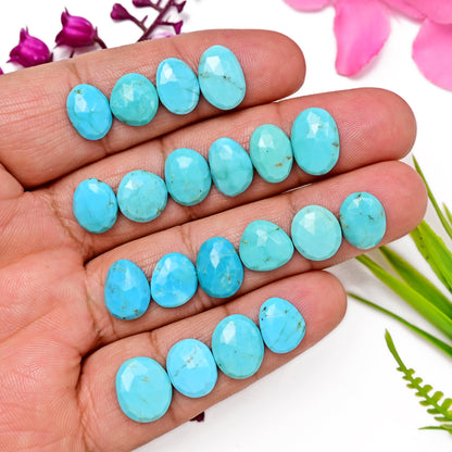 54.3cts Kingman Turquoise Rosecut Freeform shape 9x11 - 11x13mm AA Grade Gemstone Parcel - Total 20 pcs