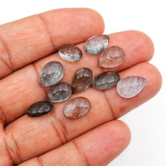 Moss Aquamarine Freeform Cabochons | Natural Blue-Green Gemstones for Jewelry Making - 10 Pieces