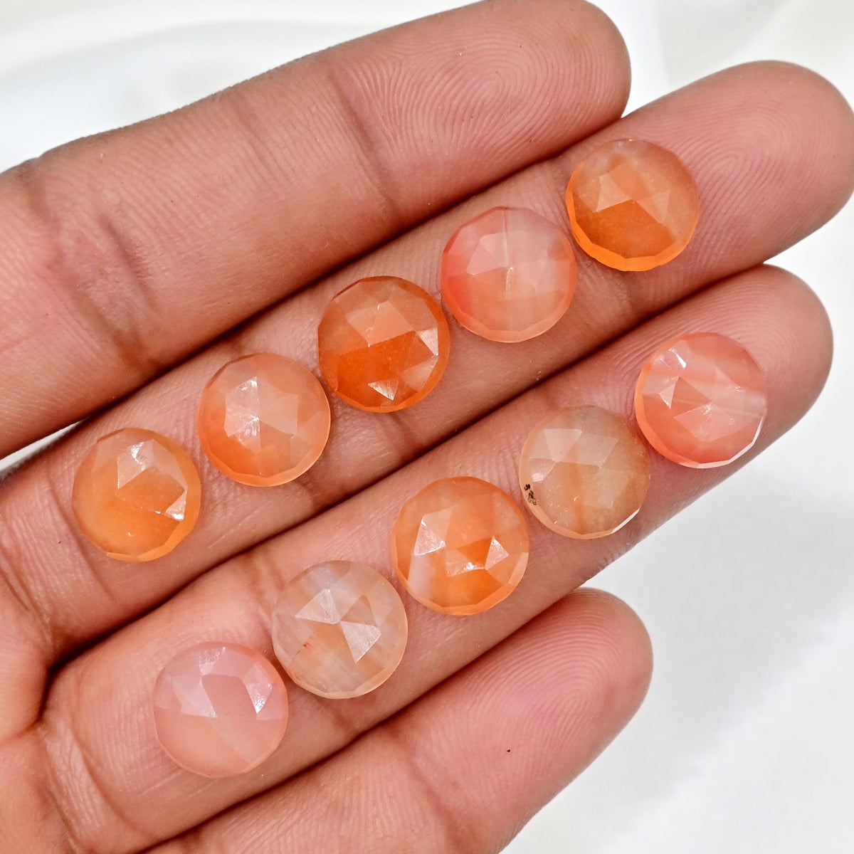 Botswana Agate Round Rose Cut Cabochons | Natural Banded Beauty Gems For Jewelry