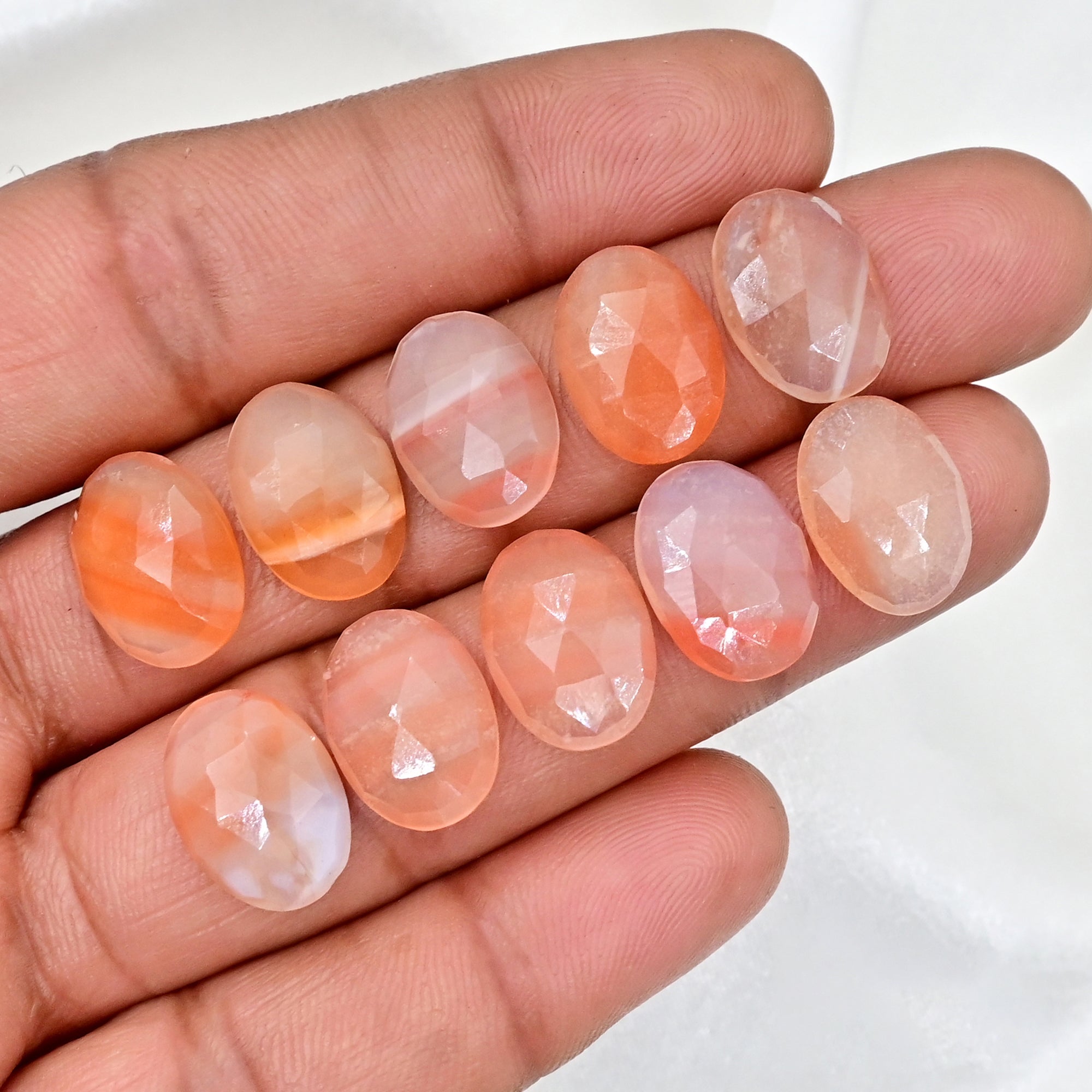 Botswana Agate Oval Rose Cut Cabochons | Natural Banded Beauty Gems For Jewelry
