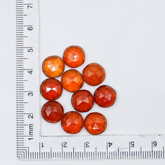 Hessonite Garnet Freeform Rose Cut Cabochons | Fiery Cinnamon Gemstone for Jewelry Making - 10 Pieces