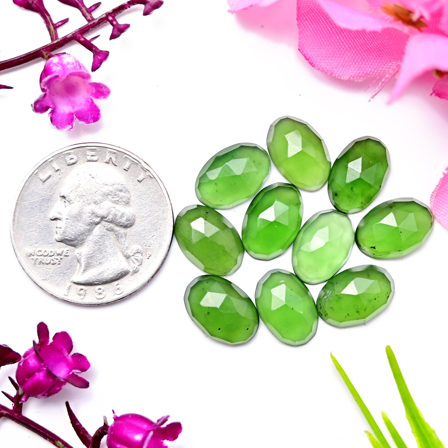 29.5cts Serpentine Rose Cut 8X12mm Oval Shape AA Grade Gemstone -Total 10 Pcs