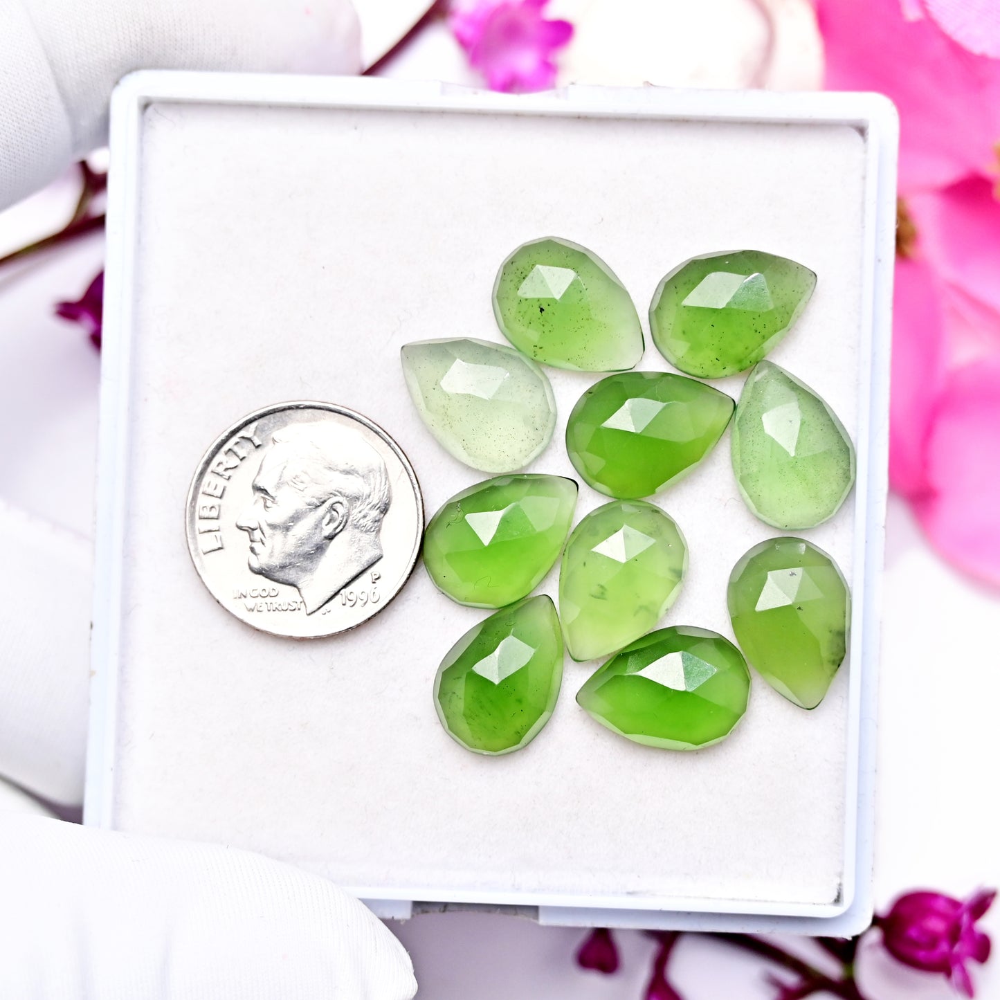 31.7cts Serpentine Rose Cut 9X13mm Tear Drop Shape AA Grade Gemstone -Total 10 Pcs