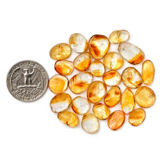 Bio Color Citrine Rosecut Gemstones | Freeform Natural Yellow Quartz for Jewelry Making - 25 Pieces