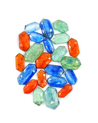 Mix Kyanite Rosecut Gemstones | Elongated Hexagon for Jewelry Making - 22 Pieces