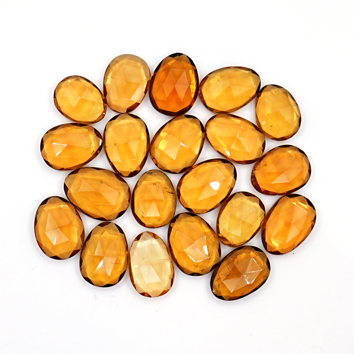 Natural Honey Citrine Rose Cut Gemstones | Freeform Radiance for Handmade Jewelry - 20 Pieces