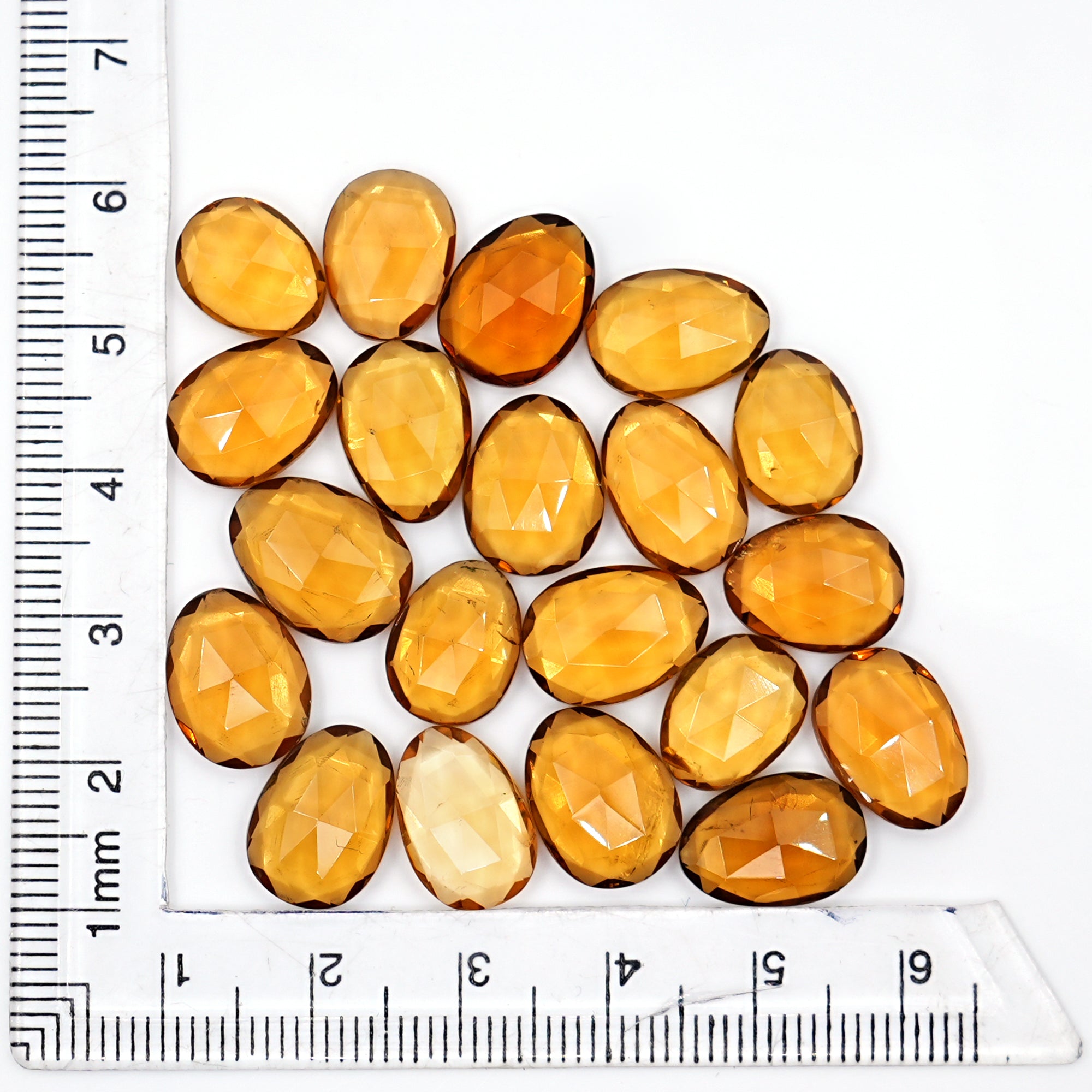 Natural Honey Citrine Rose Cut Gemstones | Freeform Radiance for Handmade Jewelry - 20 Pieces