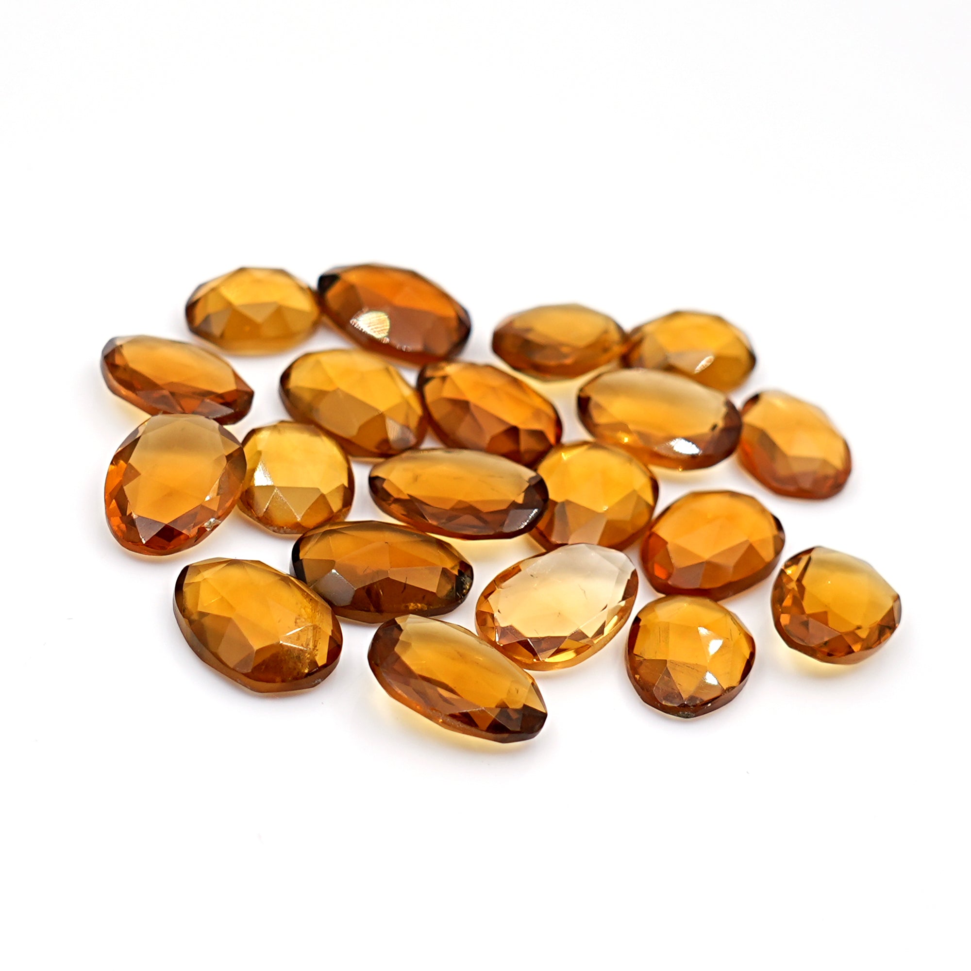 Natural Honey Citrine Rose Cut Gemstones | Freeform Radiance for Handmade Jewelry - 20 Pieces