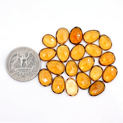 Natural Honey Citrine Rose Cut Gemstones | Freeform Radiance for Handmade Jewelry - 20 Pieces