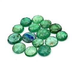 Emerald Green Kyanite Rosecut Round Cabochons | Faceted Rounds Gemstone For Jewelry Making