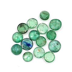 Emerald Green Kyanite Rosecut Round Cabochons | Faceted Rounds Gemstone For Jewelry Making