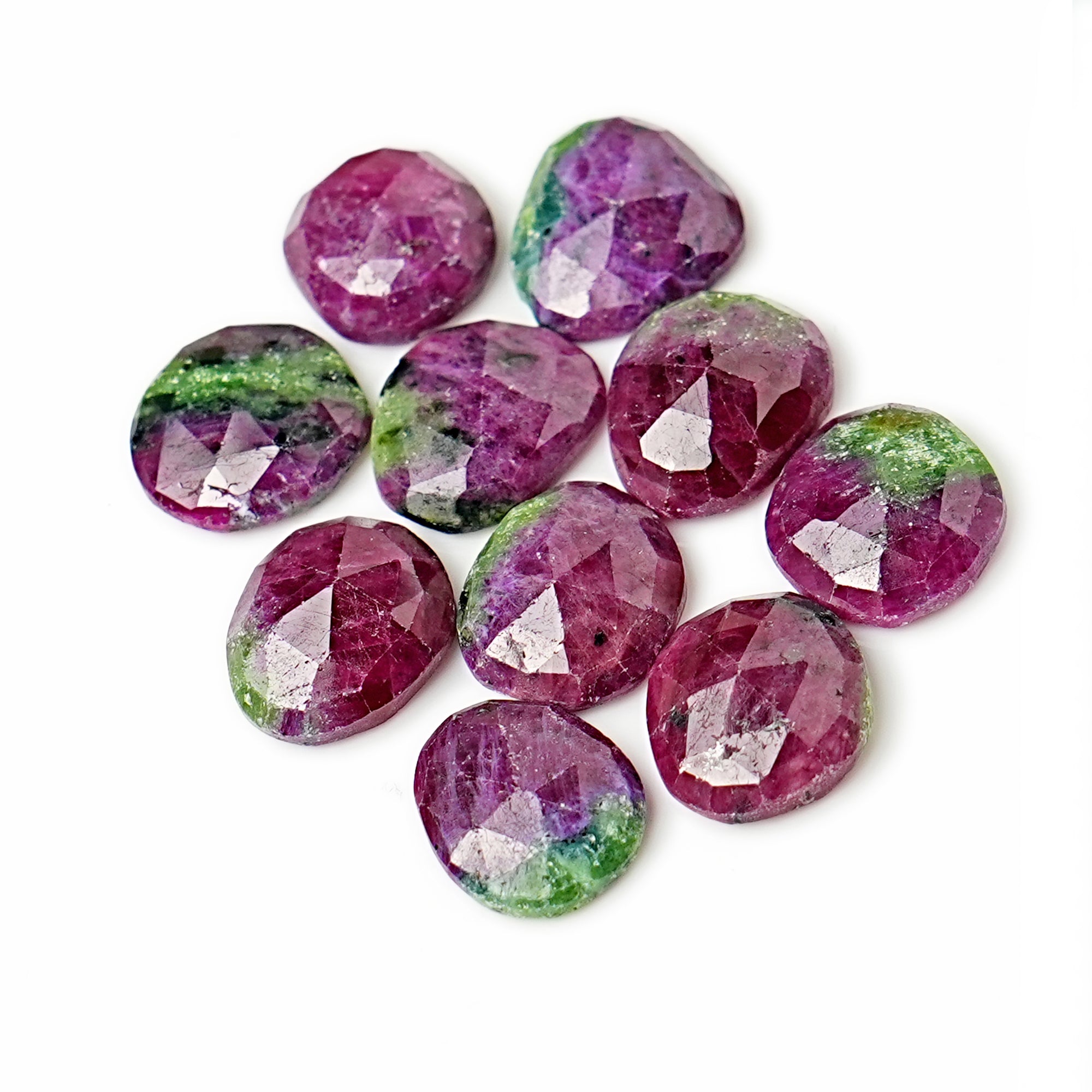 Ruby Zoisite Rosecut Cabochons | Freeform Natural Gemstones for Jewelry Making