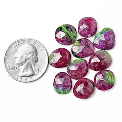 Ruby Zoisite Rosecut Cabochons | Freeform Natural Gemstones for Jewelry Making