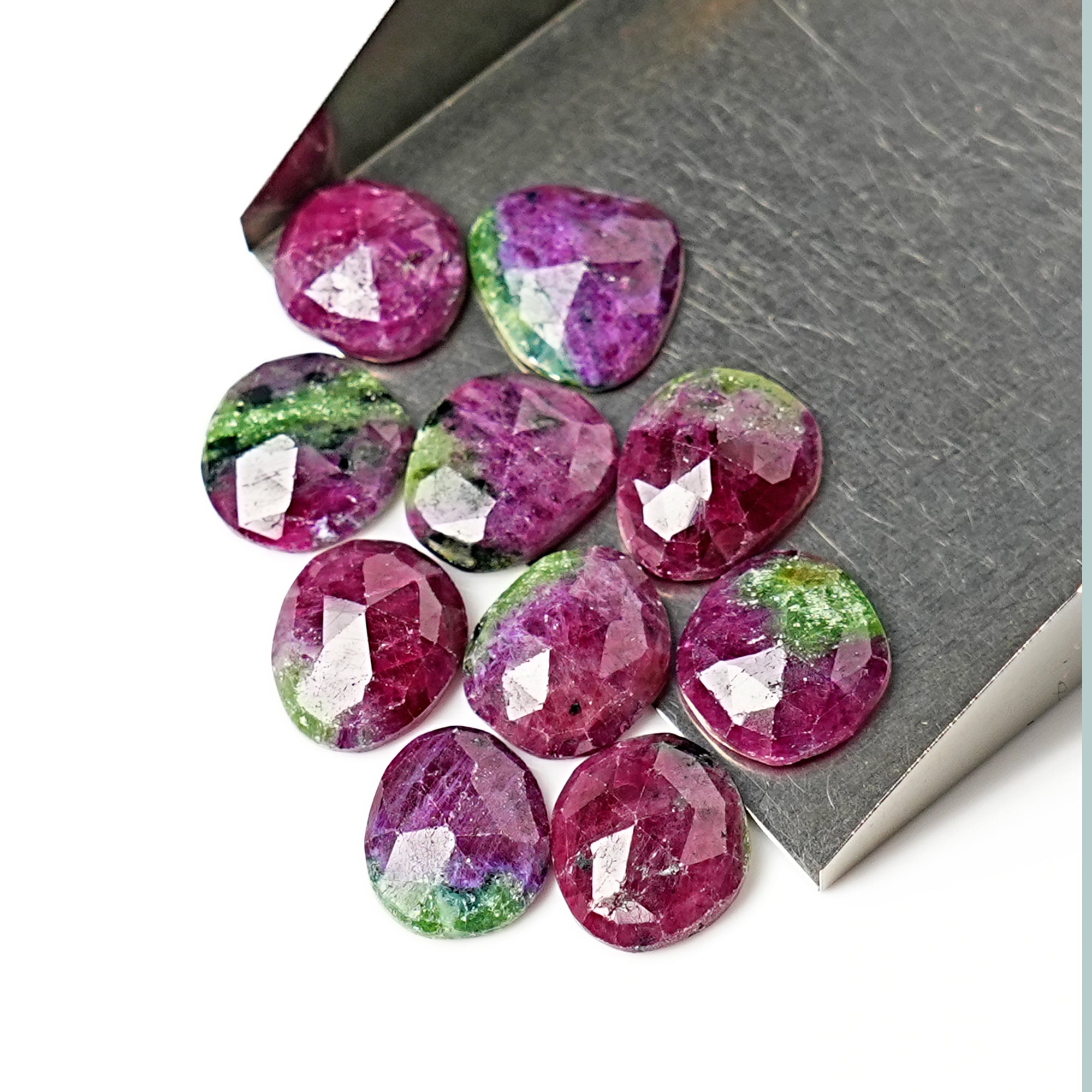 Ruby Zoisite Rosecut Cabochons | Freeform Natural Gemstones for Jewelry Making