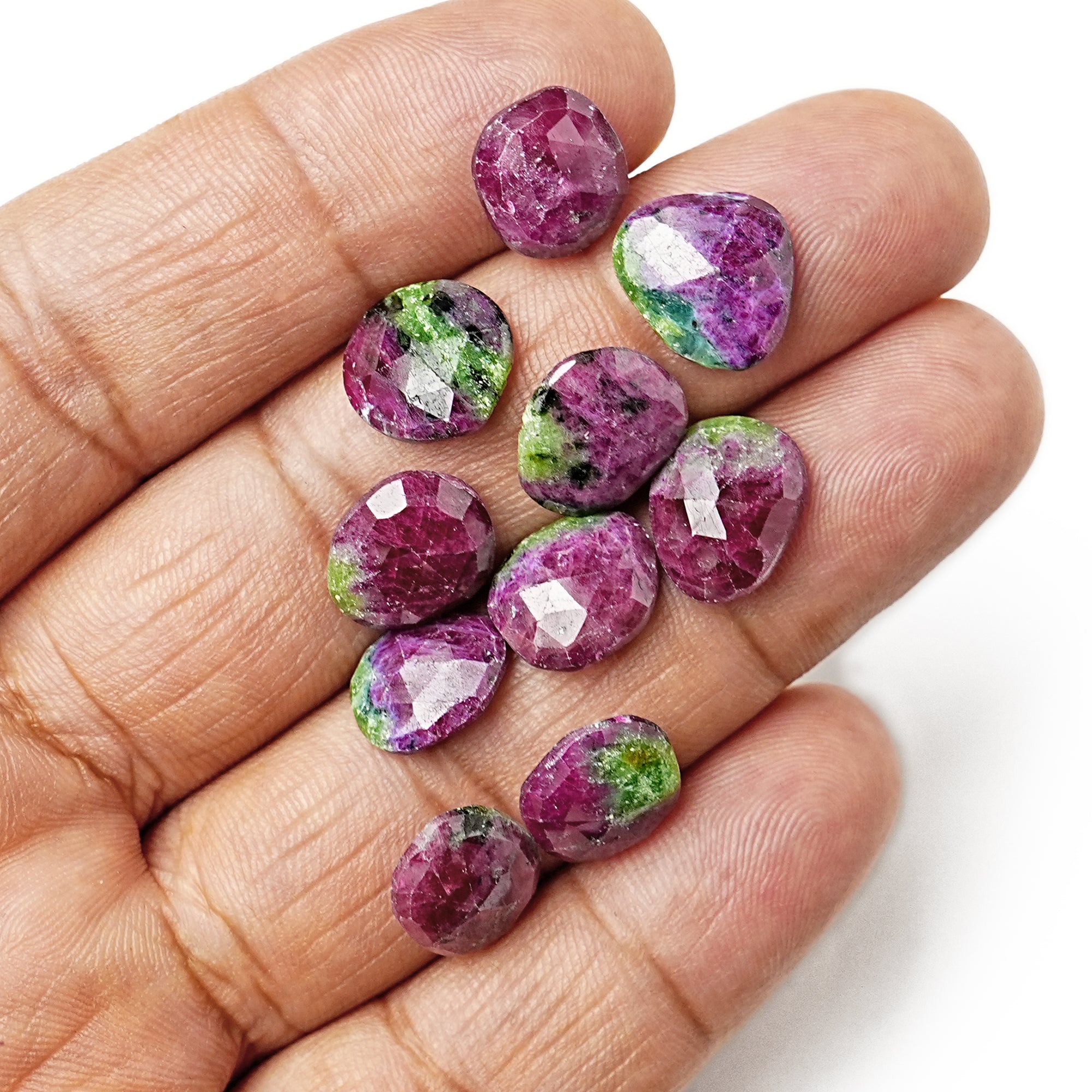 Ruby Zoisite Rosecut Cabochons | Freeform Natural Gemstones for Jewelry Making