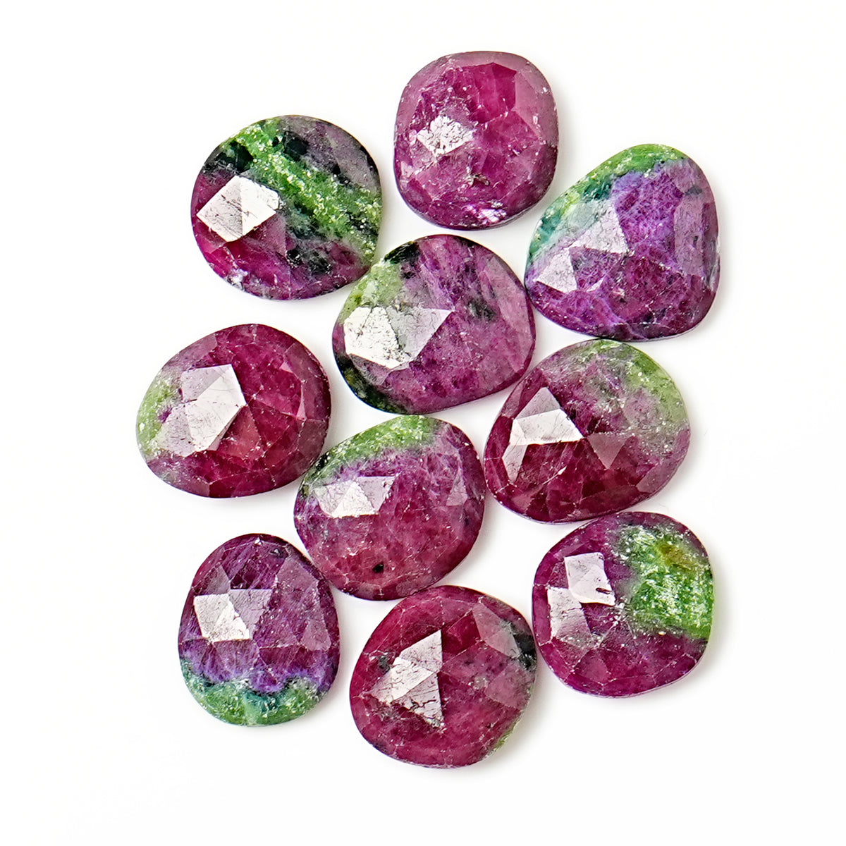 Ruby Zoisite Rosecut Cabochons | Freeform Natural Gemstones for Jewelry Making