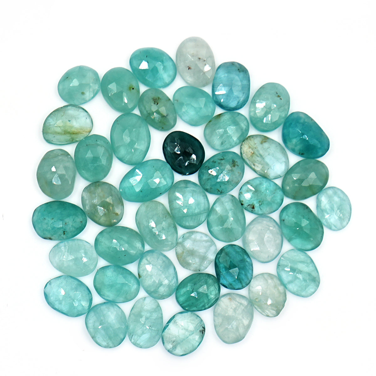 Natural Grandidierite Smooth Rose Cut Gemstones | Freeform Rosecut for Jewelry Making - 42 Pieces